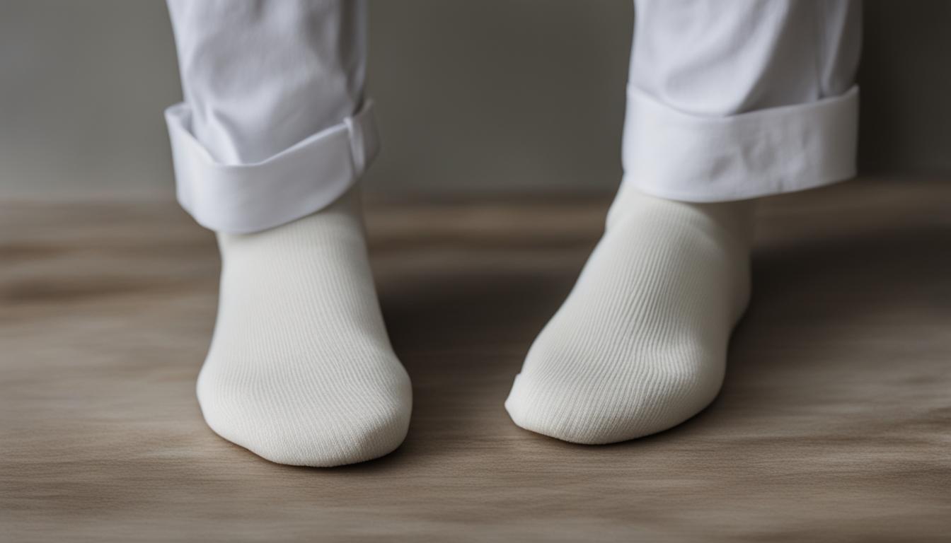 flecken auf weißen socken